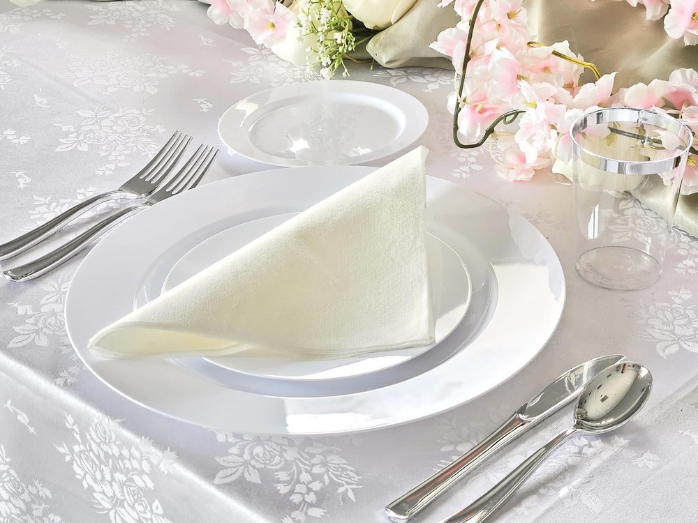 " OCCASIONS " 40 Plates Pack, Heavyweight Disposable Wedding Party Plastic Pl...
