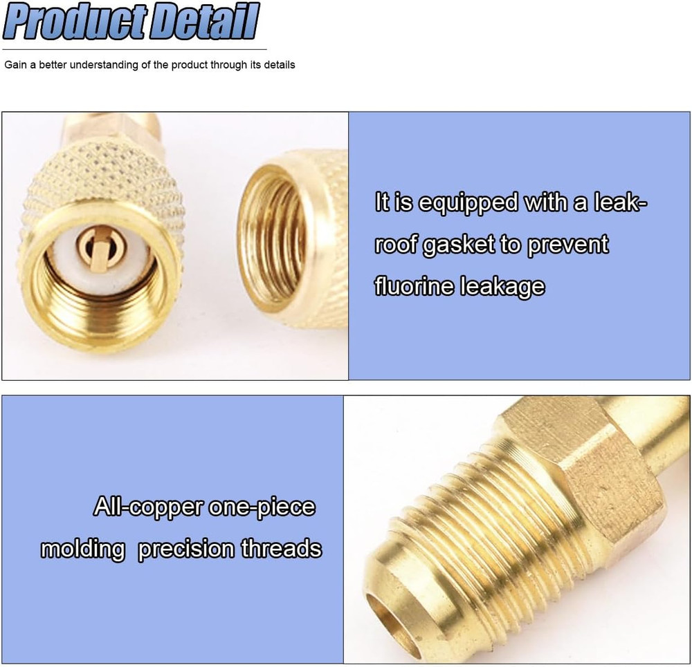 Straight Adapter & Angled Adapter, R410A Adapter Mini Split Adapter 5/16" Female