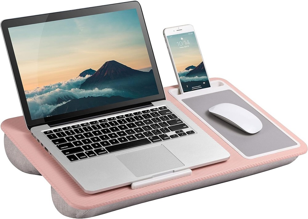 Enhanced Lap Desk with Phone Holder and Cooling Cushion - Versatile Workspace
