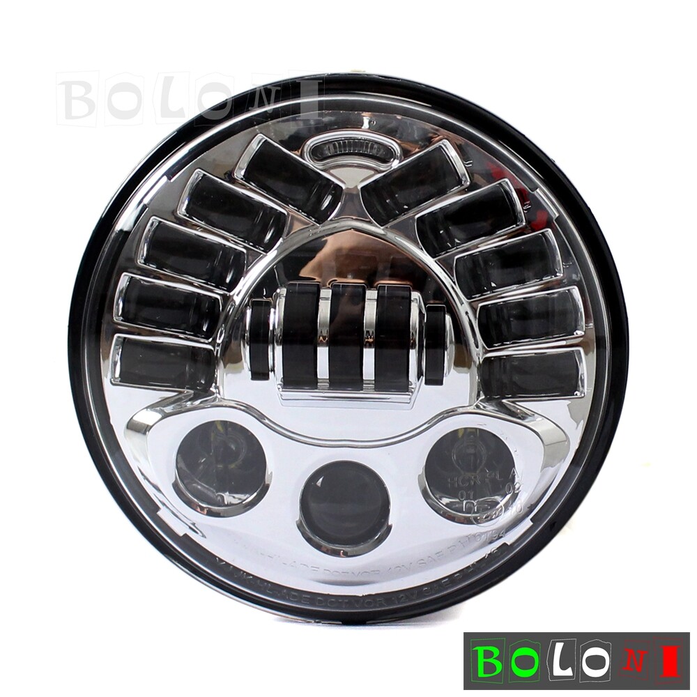 Chrome Round LED Headlight For Harley Softail Touring DOT SAE E9 approved 94-13