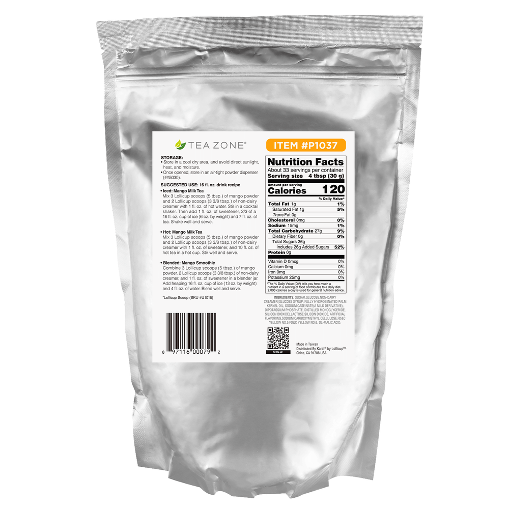 Tea Zone Mango Powder/Powered Drink Mix (2.2 lbs) for Milk Tea/ Mango Smoothie