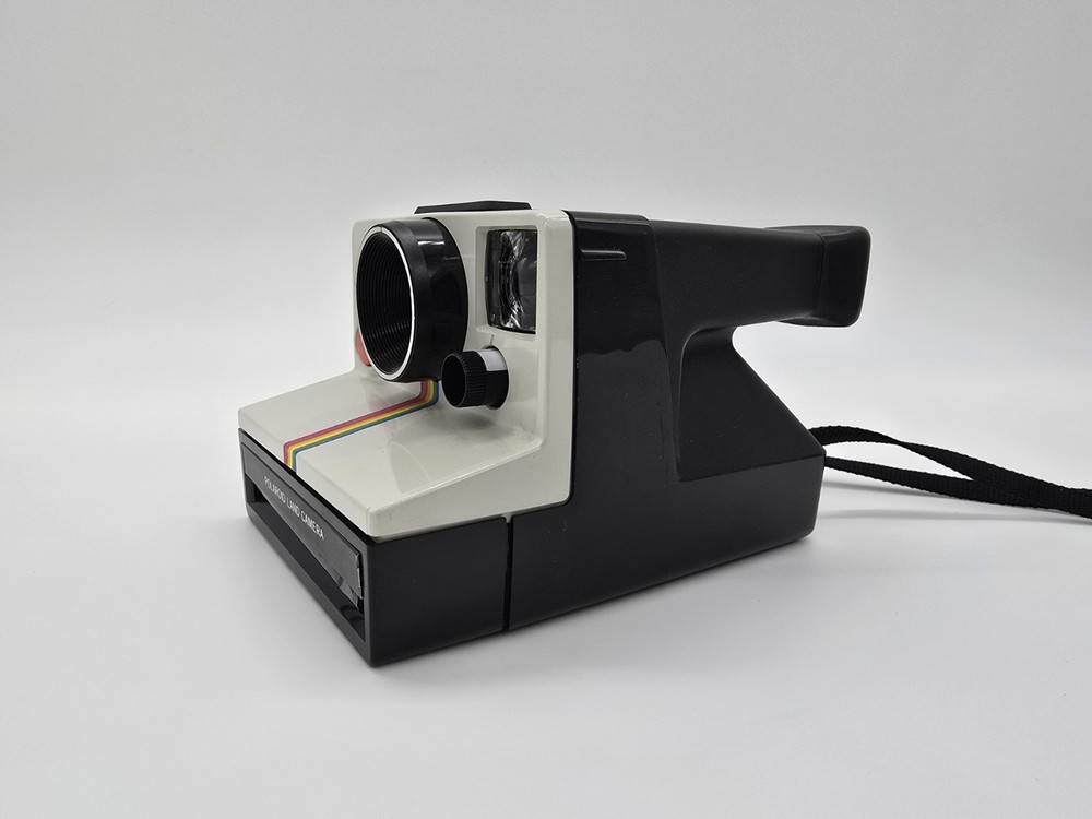 Vintage Polaroid One Step Land Camera Working Rainbow Stripe with Strap