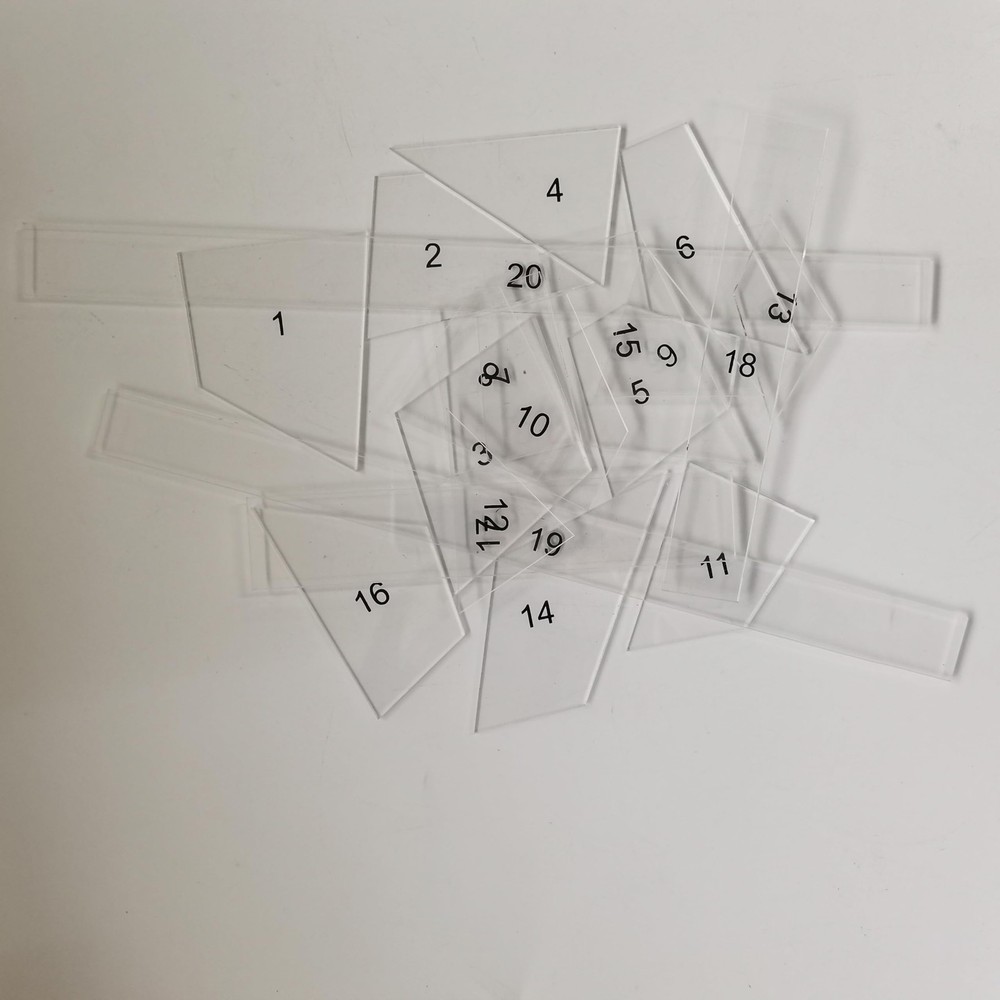 20PCS Acrylic Quilting Template Ruler with Numbered Sections, Clear Patchwork...