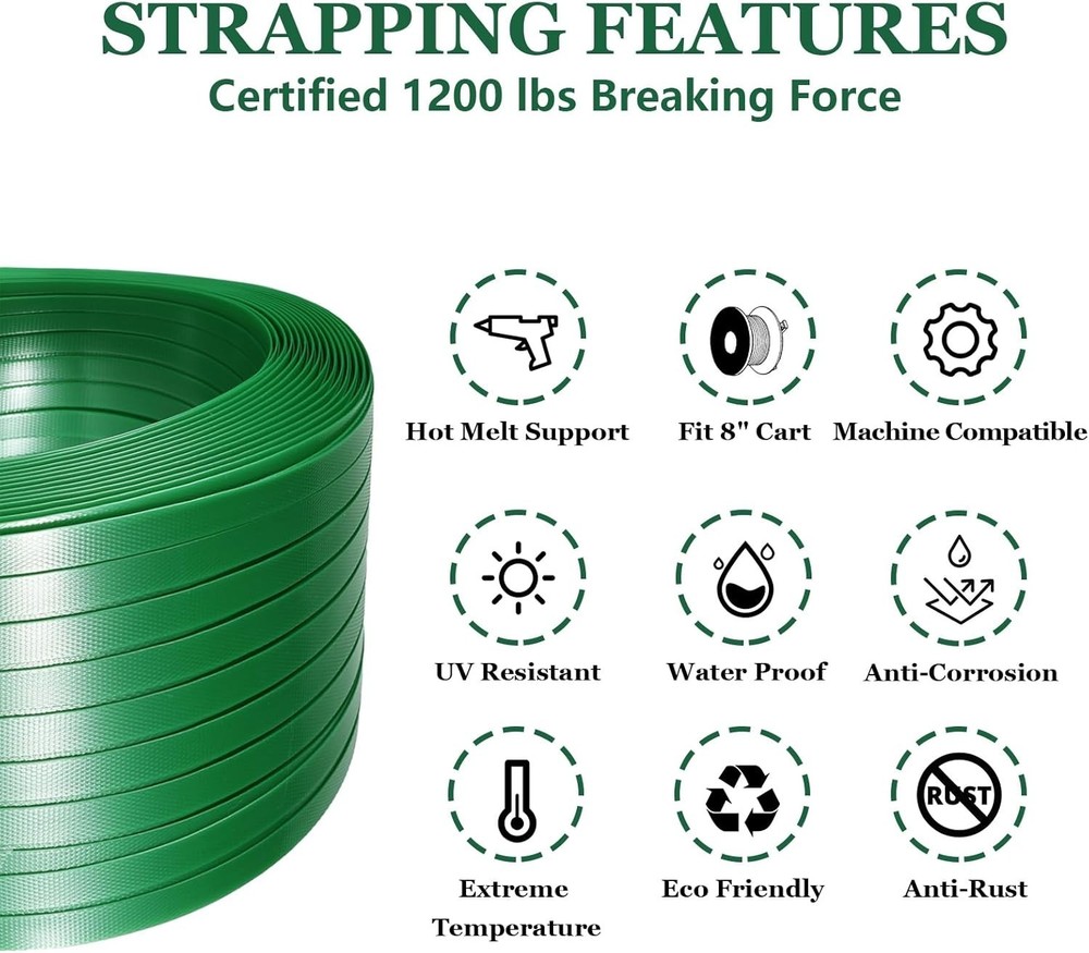 Versatile Packaging Strapping Kit - 5/8" Heavy-Duty Strapping for Multiple Uses