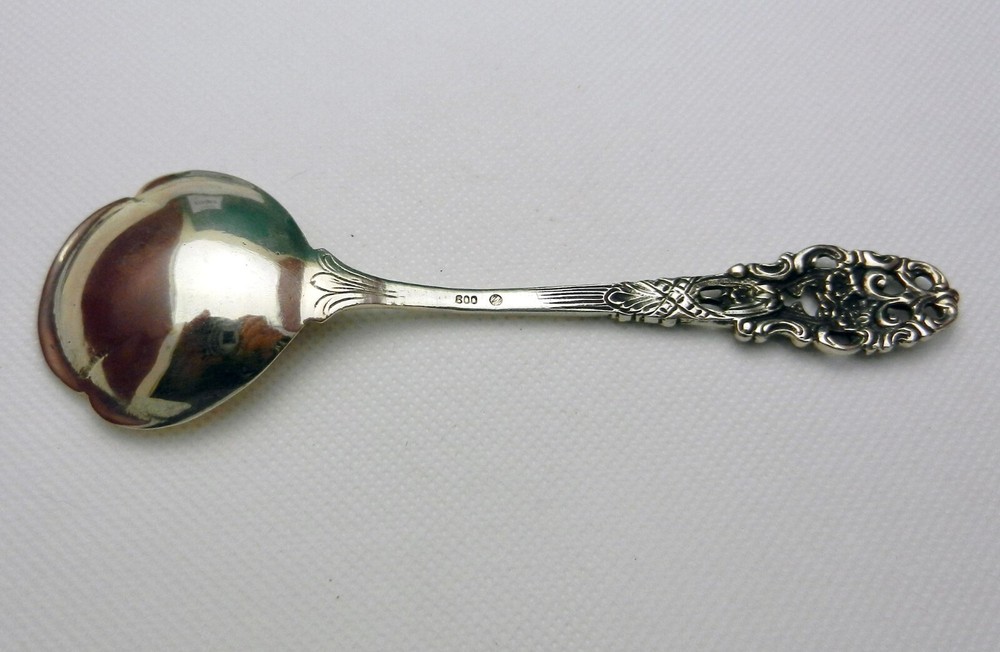 Vintage Solid 800 Silver Sugar/Cream Spoon 5.25” Hallmarked