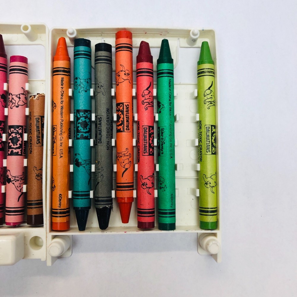 Vintage Disney 101 Dalmatians Crayons w/ Sharpener *Some Missing READ* BIN J