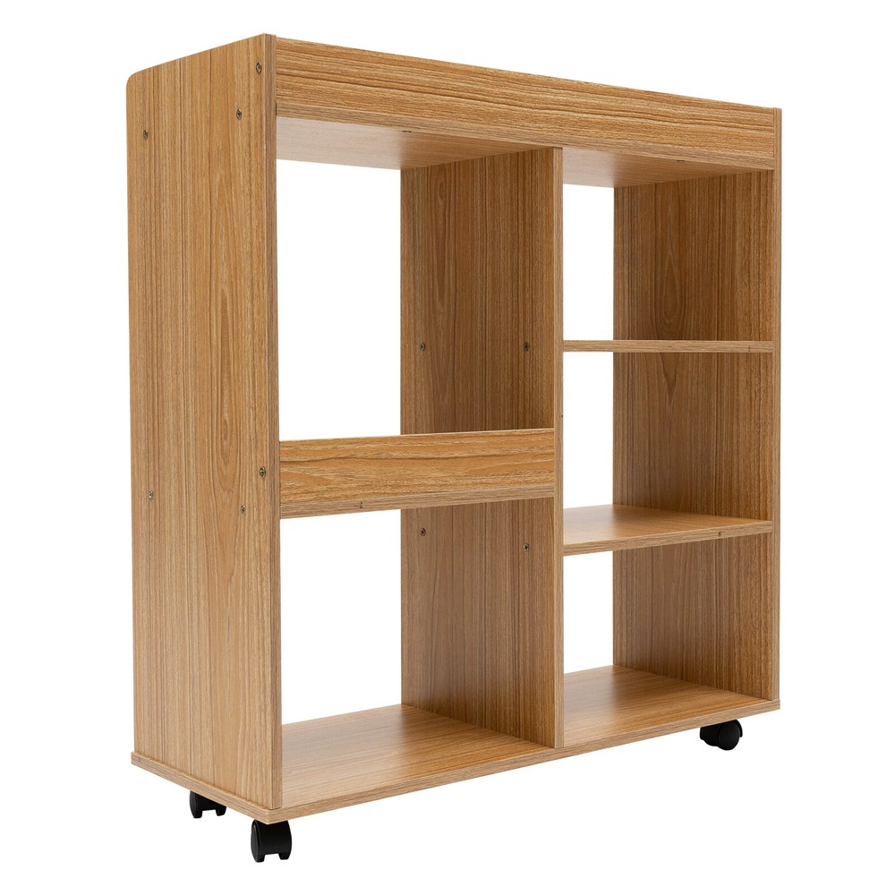 Filing Cabinet, Storage Shelf, Mobile Printer Stand Rubberwood