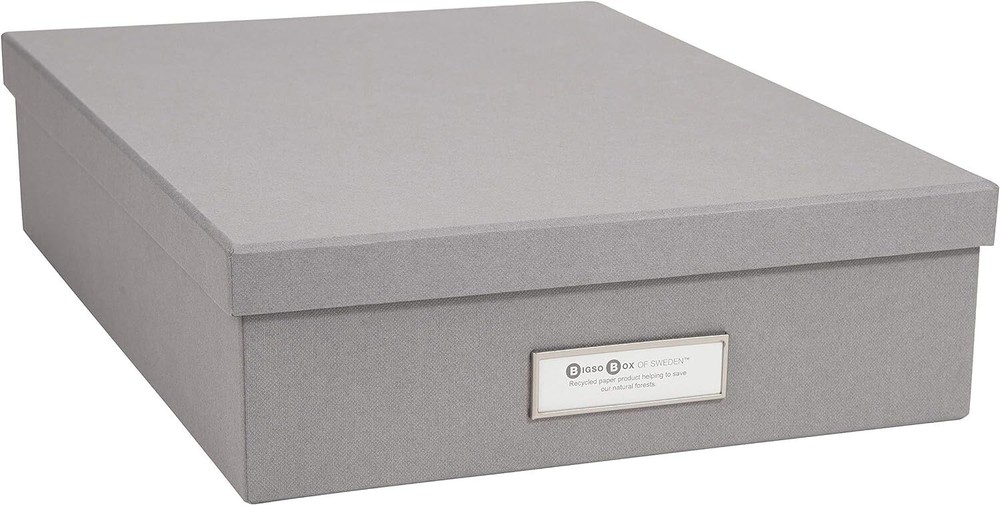 Bigso Oskar Fiberboard Label Frame Document Letter Box | Grey