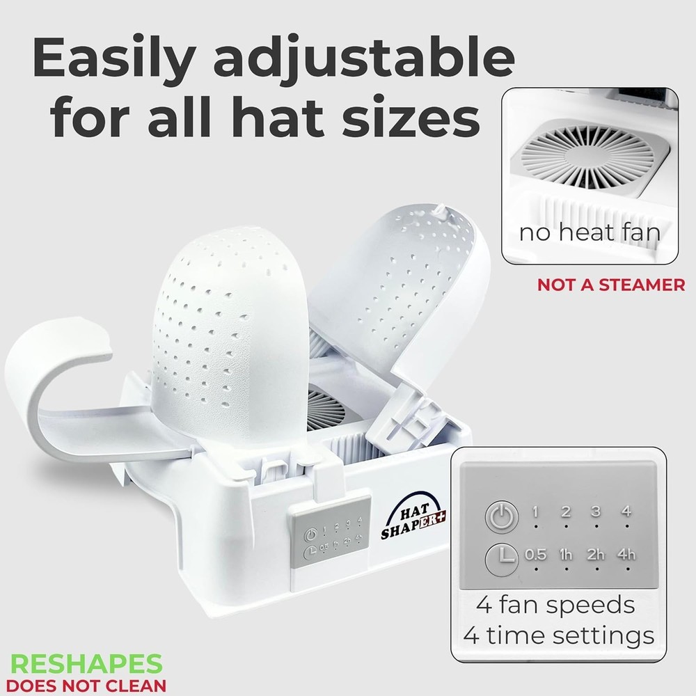 Hat Shaper Machine with Stiffening Spray – Adjustable Hat Care & Reshaping Devic