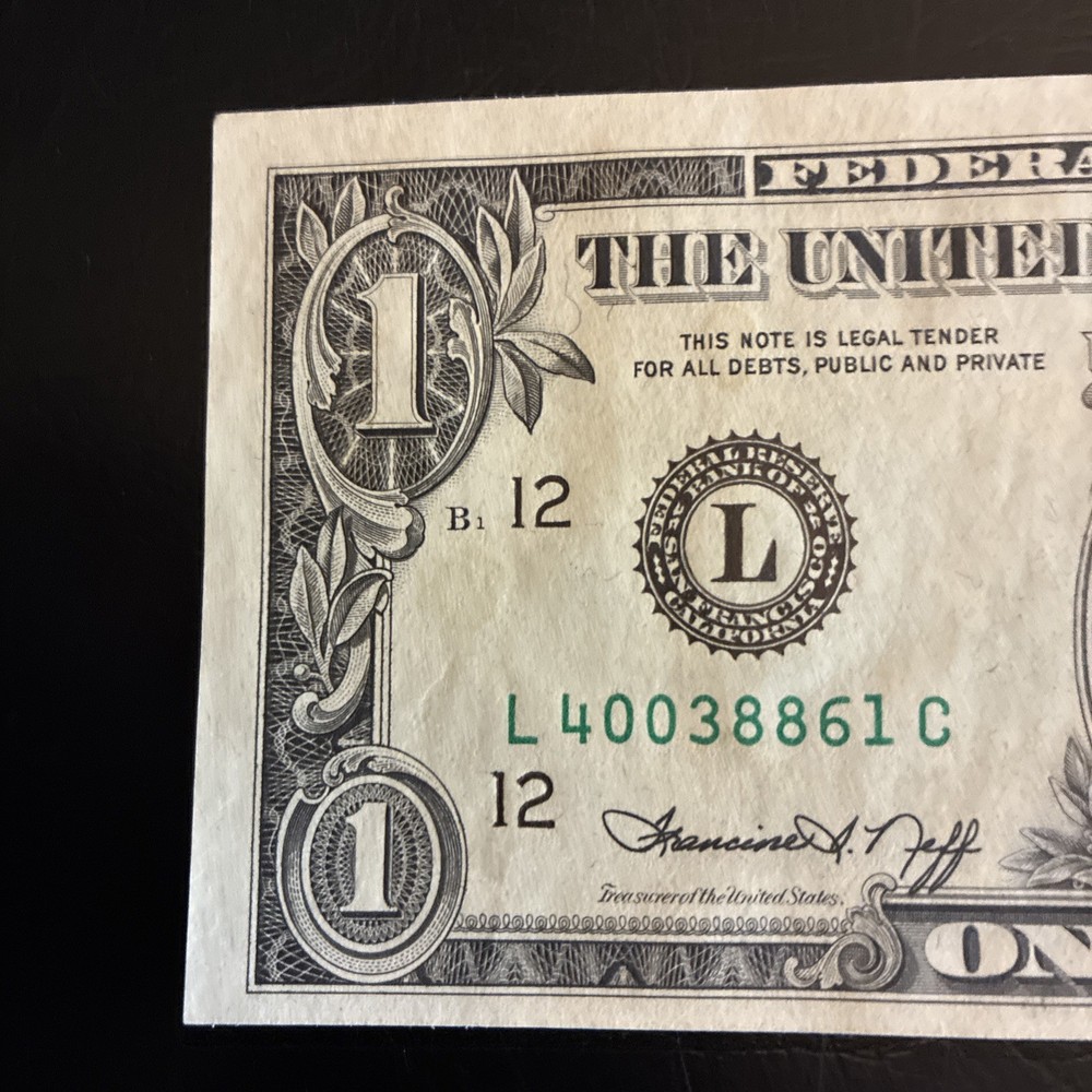 1974 $1 Dollar Bill-Cutting Error & Misaligned