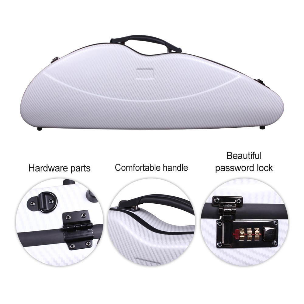 Violin Case 4/4 Hard Shell Carbon Fiber Lightweight with Backstrap and Code lock