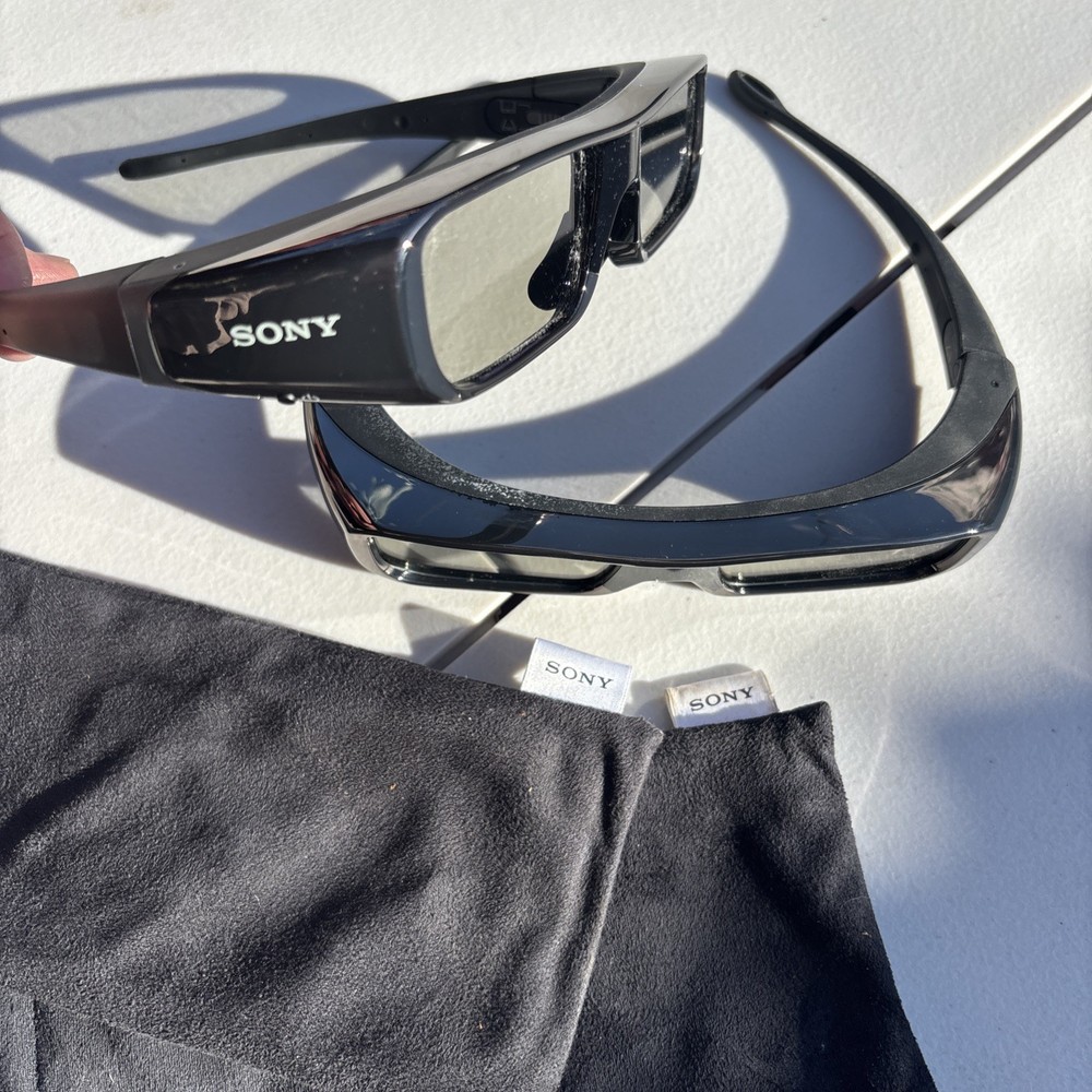 Sony Black TDG-BR100   Shutter Type Active Wearable Rechargeable Tech 3D Glasses