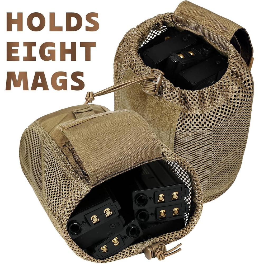Portable Dump Pouch Tactical Molle Mesh Pouches Foldable Tools Mag Storage Bag