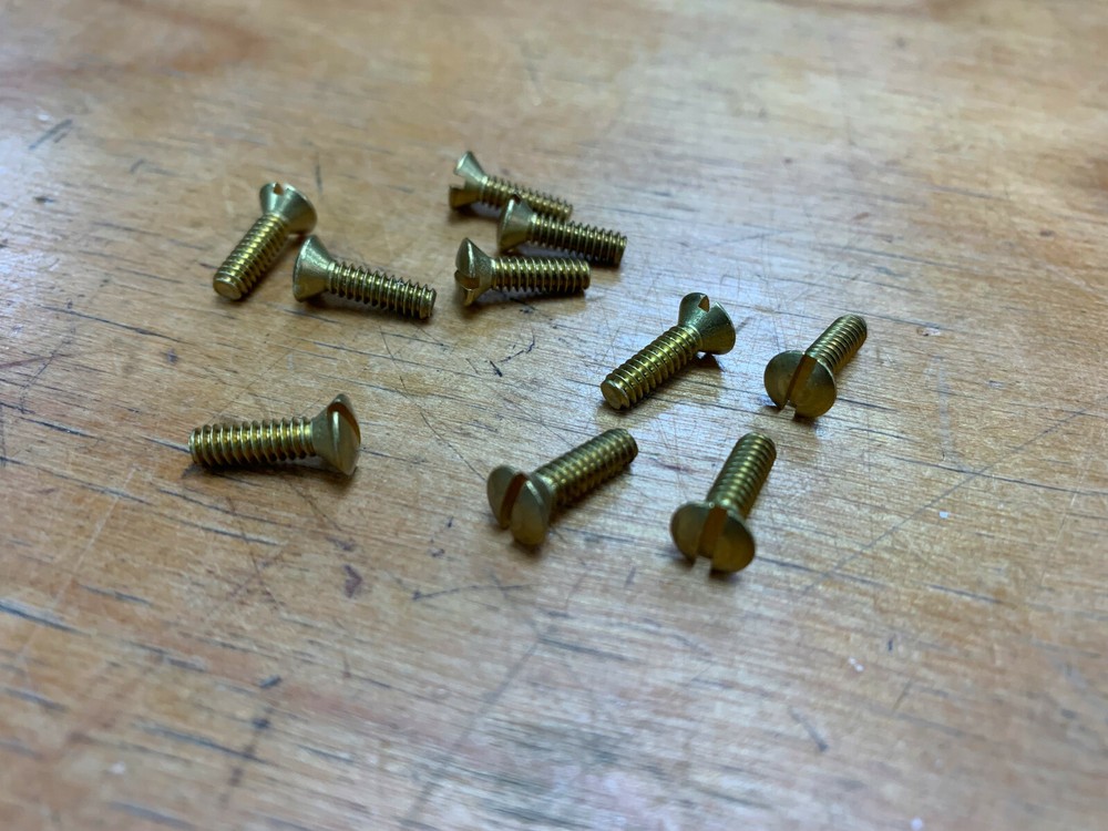 #10 Solid Brass Outlet Cover / Light Switch Bolts (screws)
