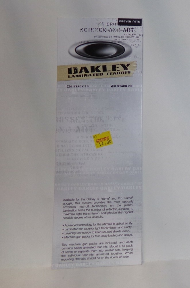 OAKLEY PROVEN/OTG LAMINATED TEAR-OFFS  28-PACK