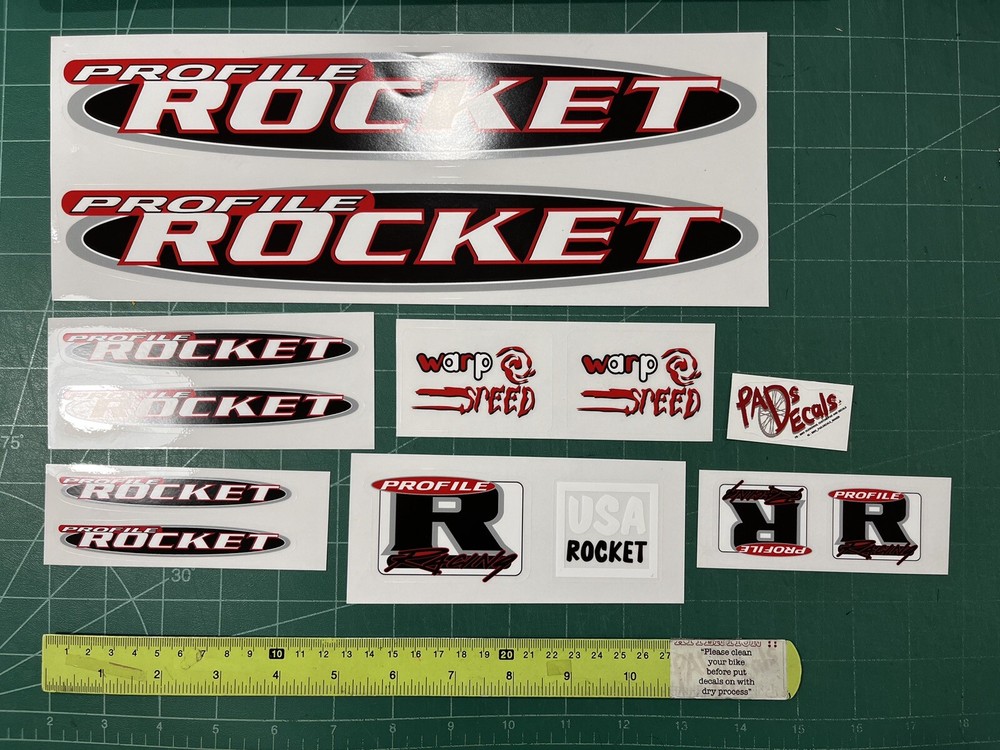 Profile rocket sticker decals