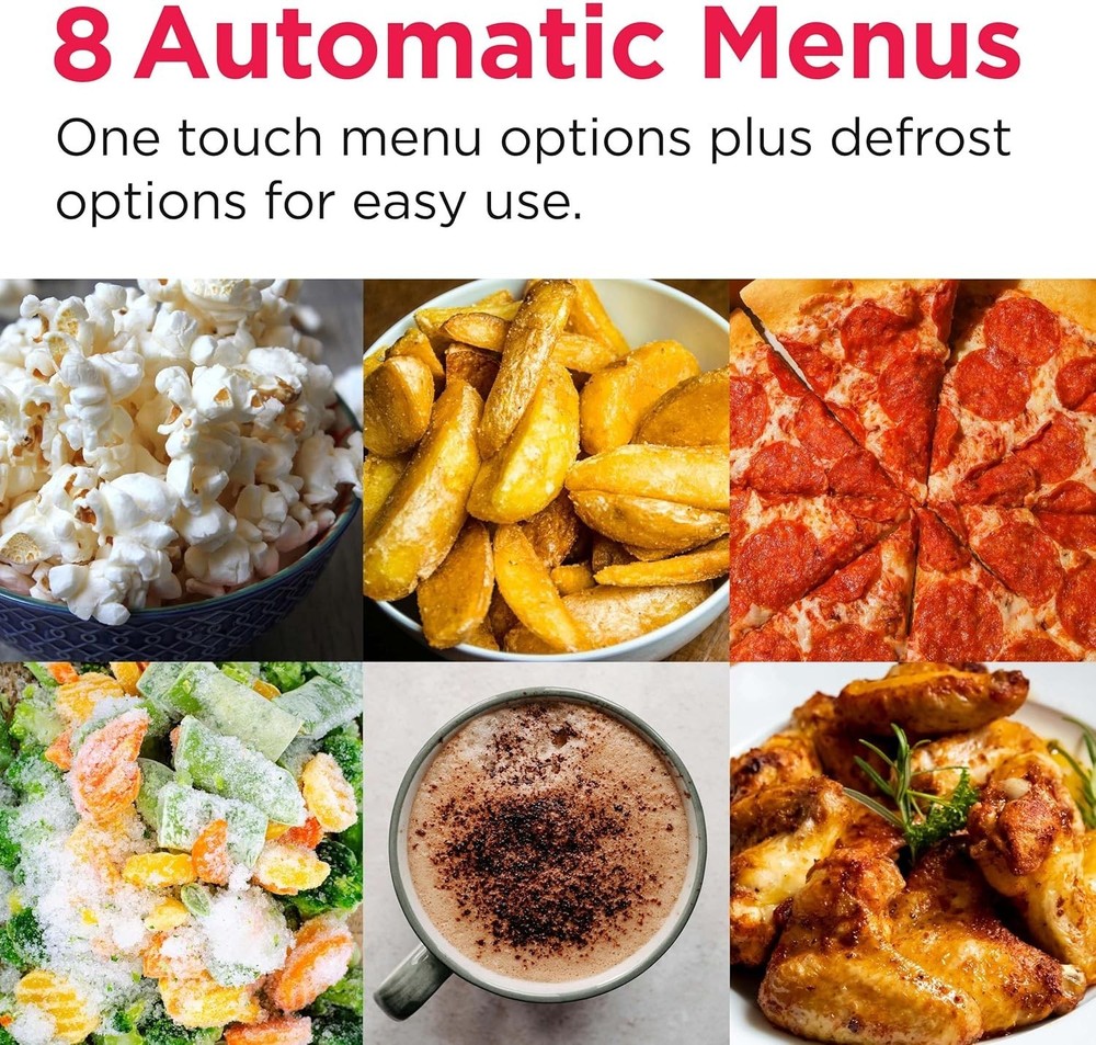 Countertop Microwave Digital Control Panel 6 Auto Cooking Settings 10 Power