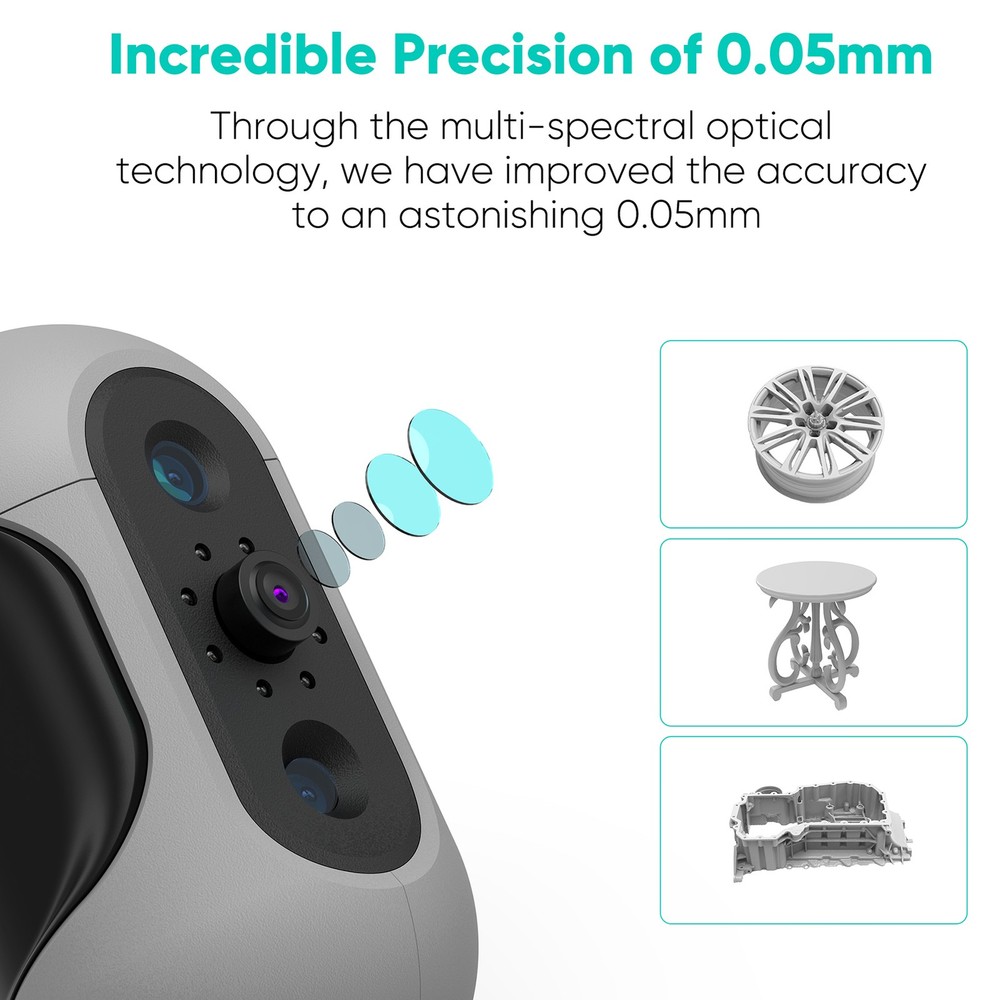 3DMakerpro Mole Handheld 3D Scanner For 3D Printer 0.05mm Accuracy & 0.1mm SZZM
