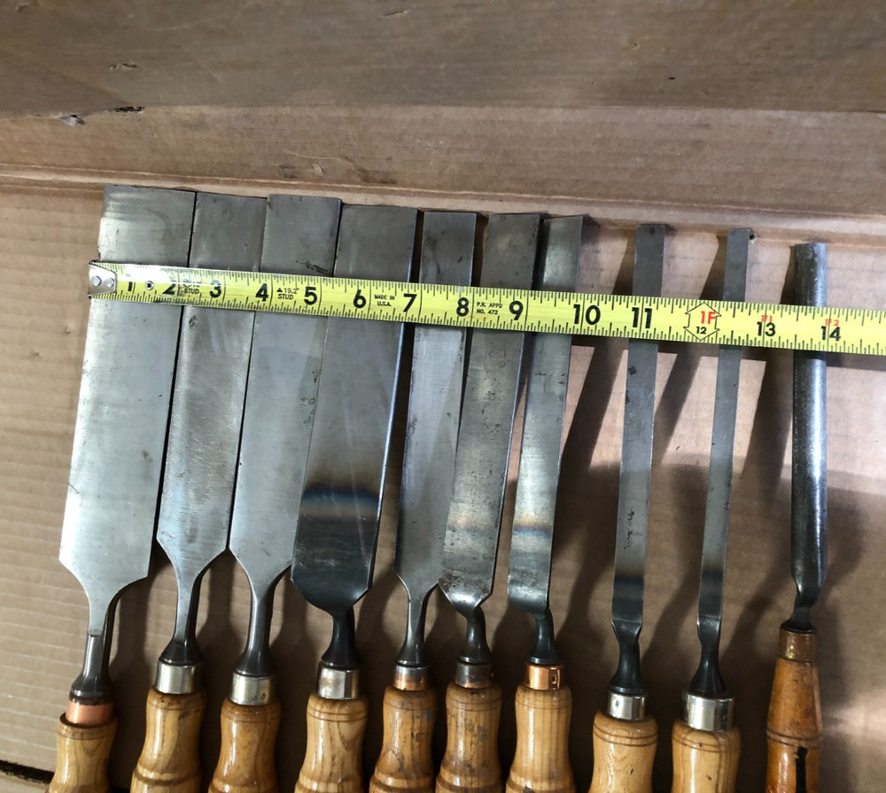 Graduated Cranked Neck Set of 10 Buck Bros Gouges Tang Chisels