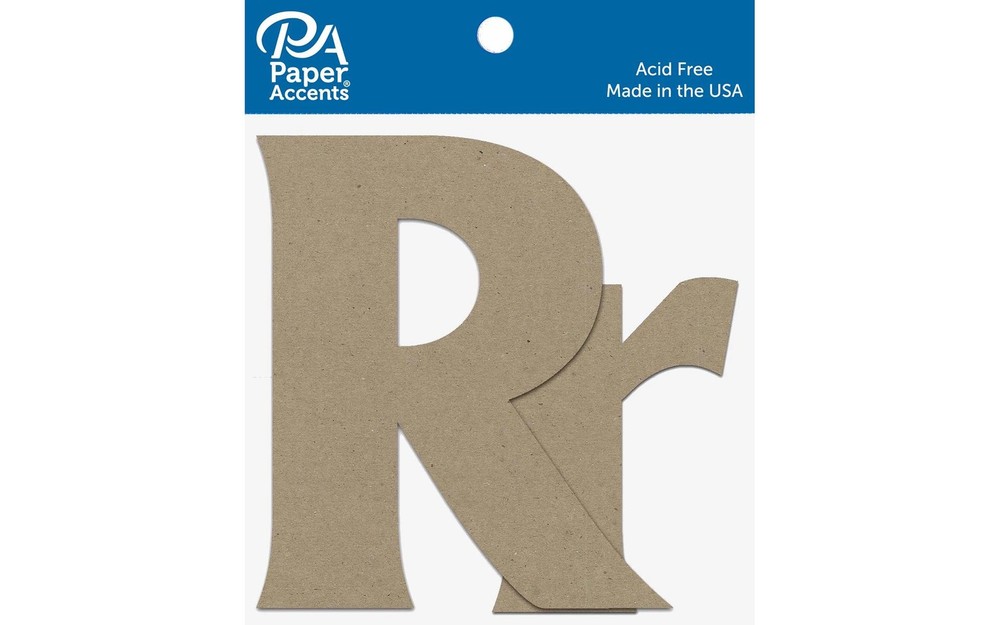 Chipboard Letter 4" Rr 2pc Natural