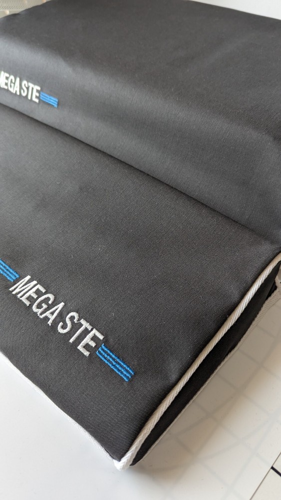 ATARI MEGA STE / TT030 - Dust cover- Graphite grey cotton canvas- embroidered
