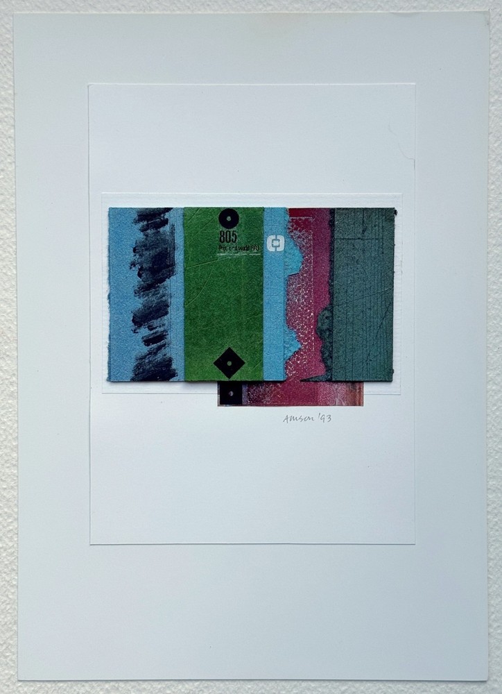 HARRY AMSON (British 20C) - MIXED MEDIA ABSTRACT COMPOSITION #2
