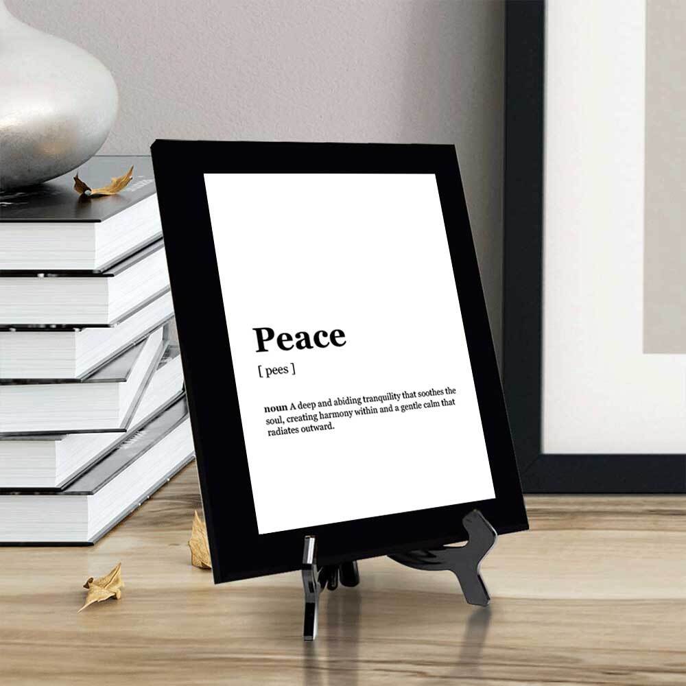Peace Dictionary Definition Decorative Wall Plaque With Easel Acrylic Stand