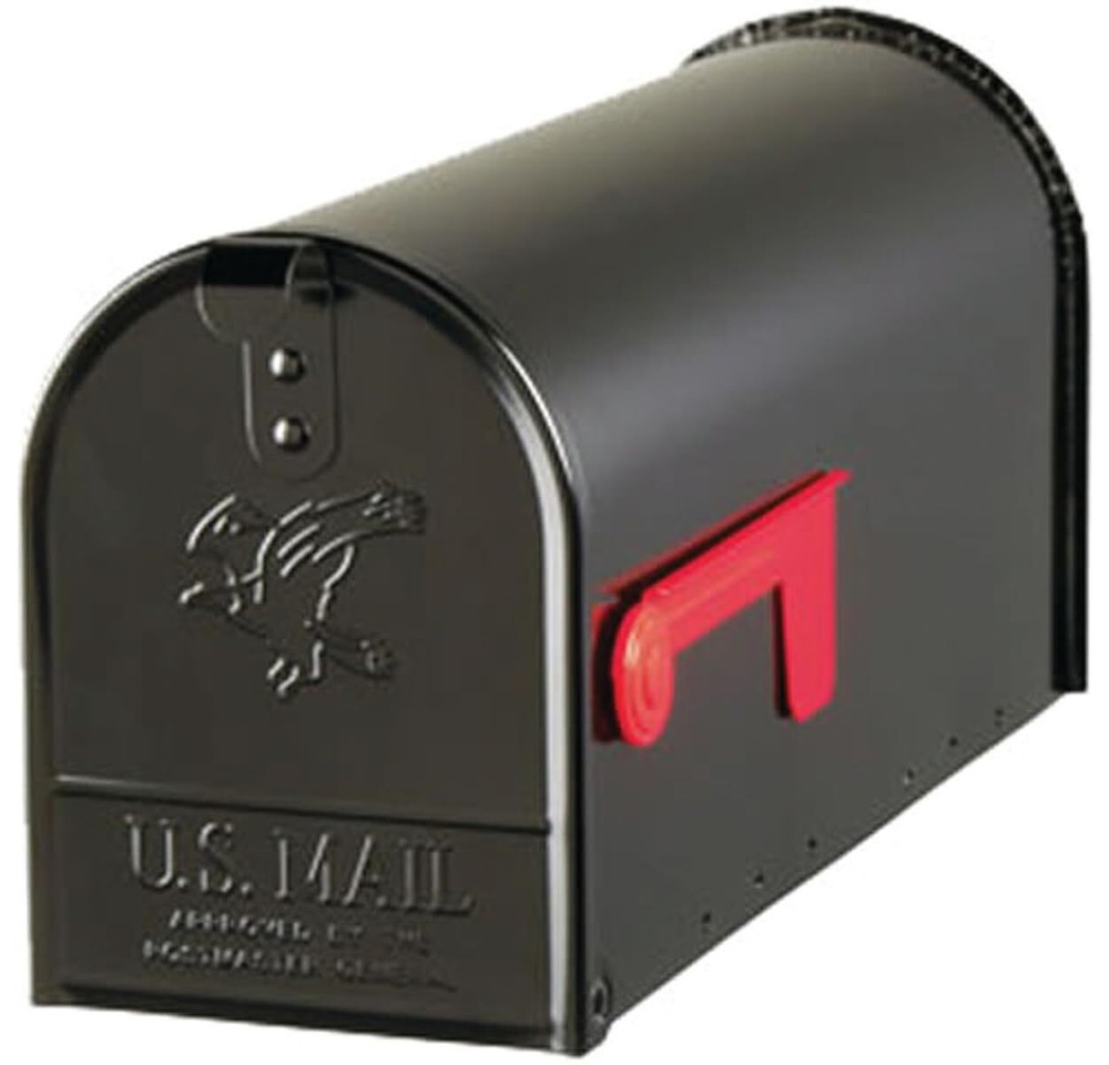 Gibraltar E1100BAM Elite Post-Mount Mailbox, Medium, Black Steel - Quantity 1