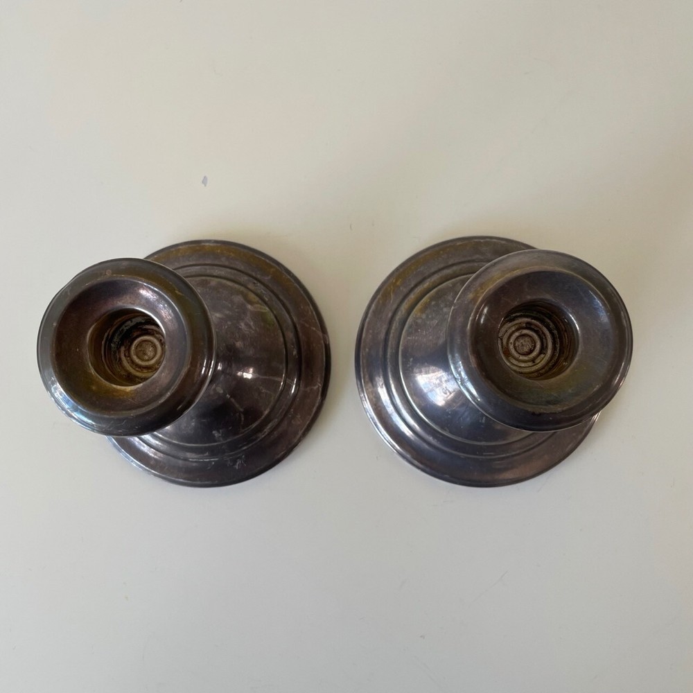 2 Vintage Gorham Silver Plated Candlestick Holders YC3000 5"