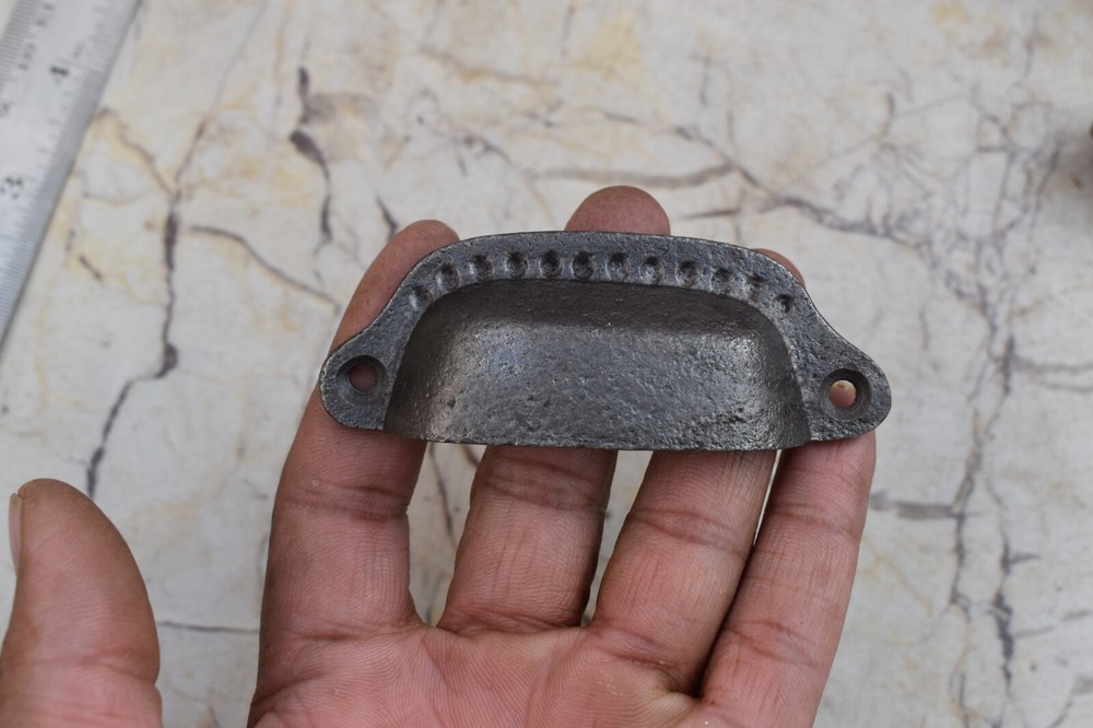 6 Pcs Vintage Cast Iron Cup Pull Handle Rustic Cabinet Kitchen Drawer Handle