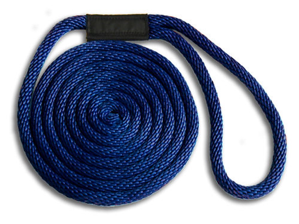 5/8" x 15' Solid Braid Nylon Dock Lines - Navy - Made in USA