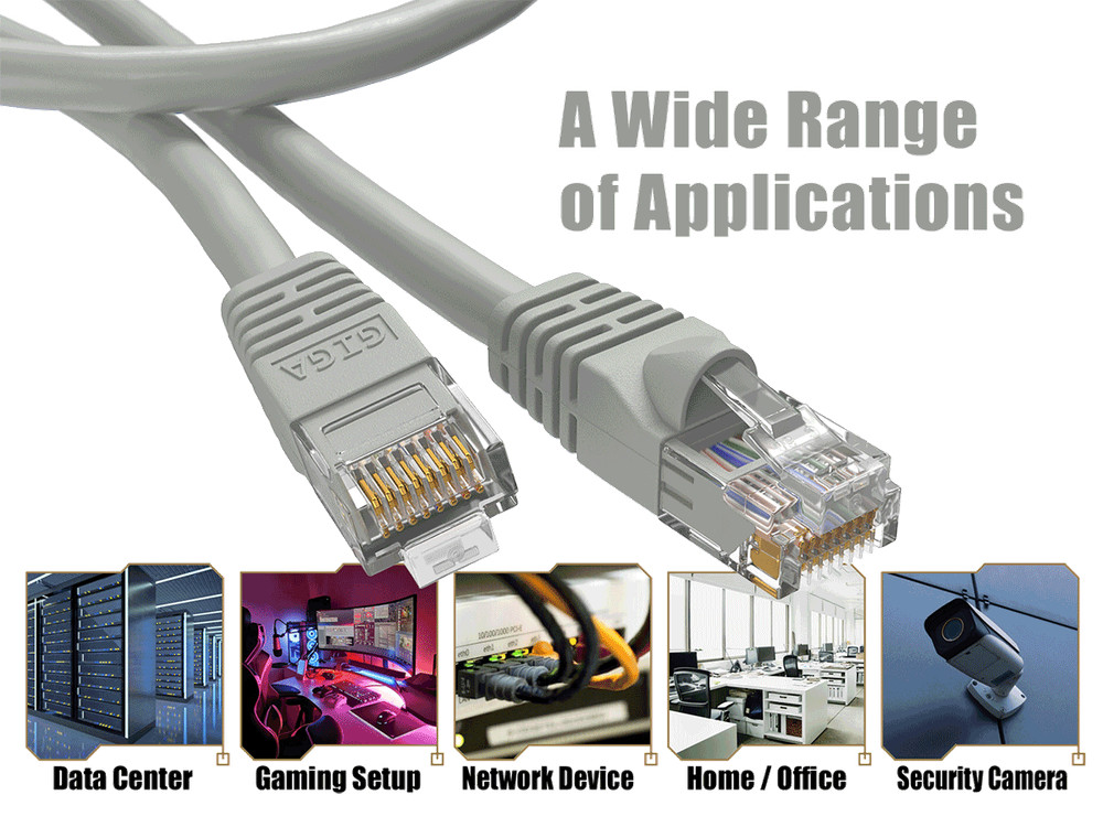 3ft Cat6 UTP Ethernet Network Patch Cable Snagless 24AWG Bare Copper, Gray