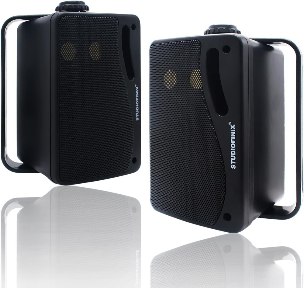 Studiofinix 3.5" 200W Outdoor Waterproof Bluetooth Wall Mount Speakers 3 Way
