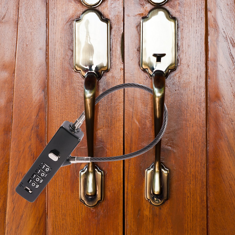 Steel Cable Combination Lock with 4-Digit Code and 3 Lengths of Cables