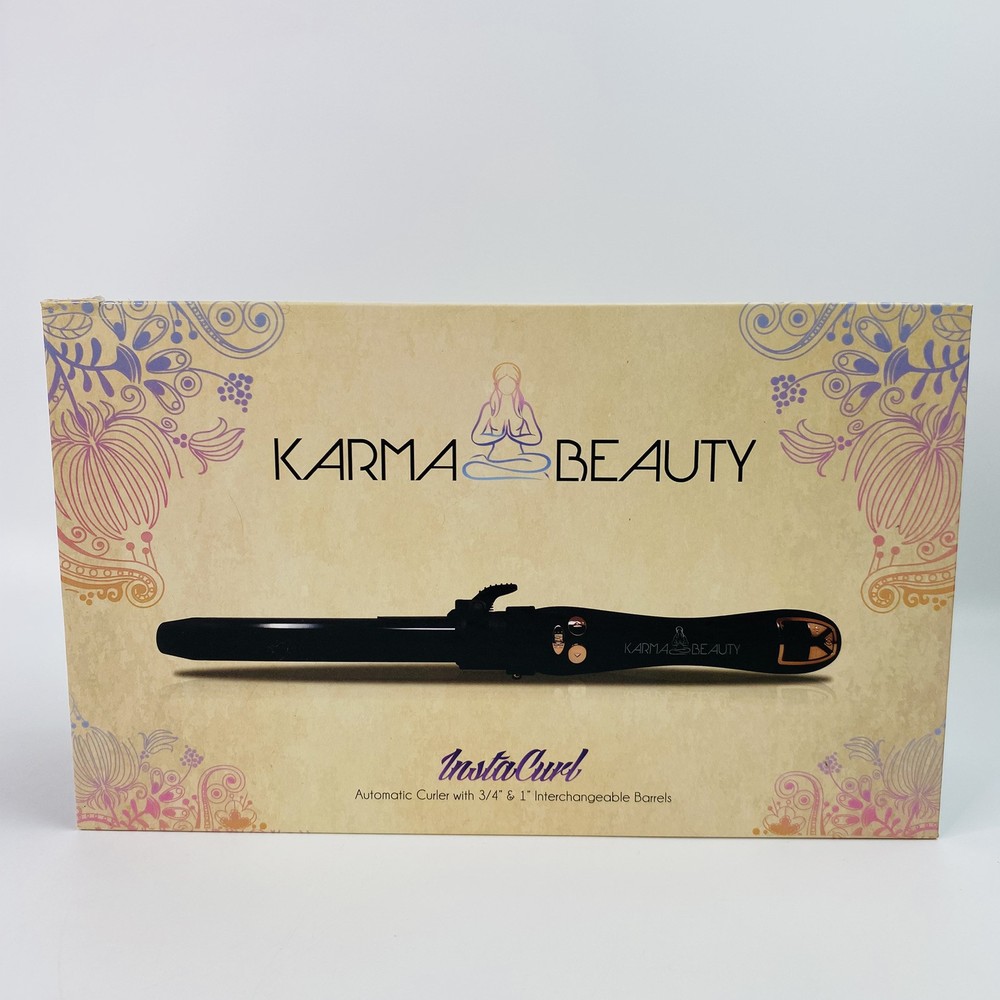 Karma Beauty InstaCurl Automatic Curler Curling Iron 3/4” & 1” Barrels Open Box