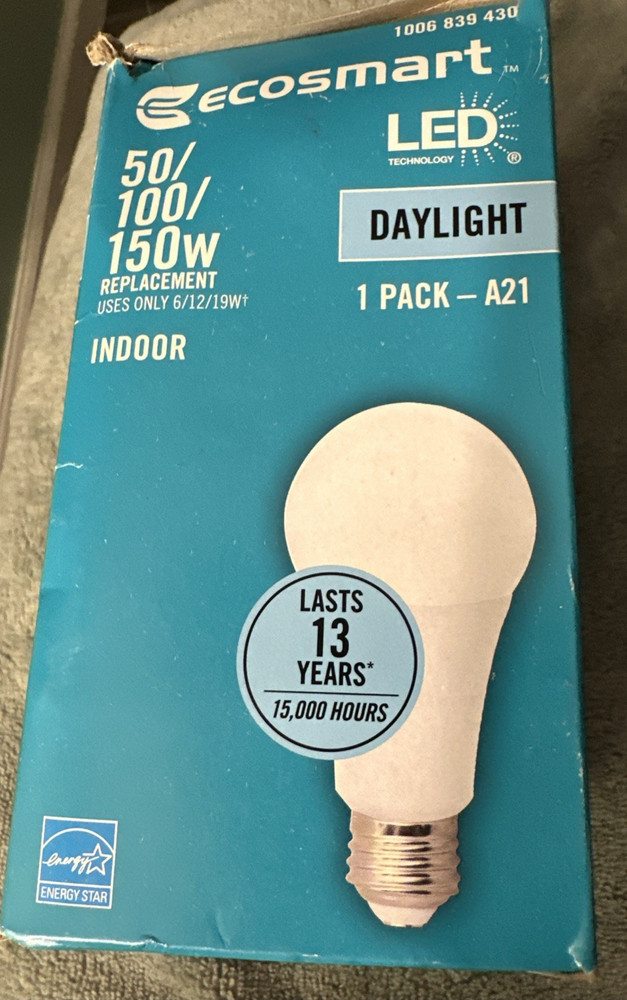 EcoSmart A21 Energy Star 3-Way LED Light Bulb Daylight FG-04257
