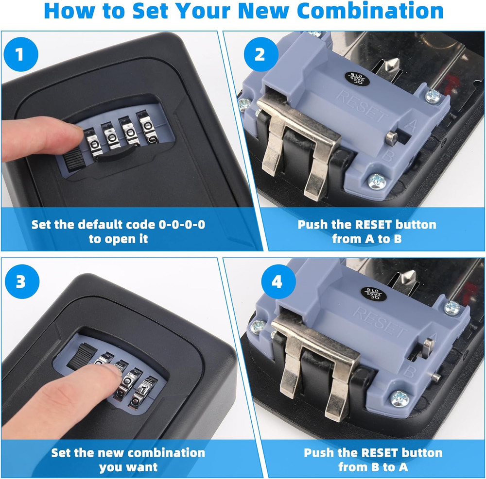 Key Lock Box,Combination Lockbox Wall-Mounted Key Storage Box for Keys,Large Key