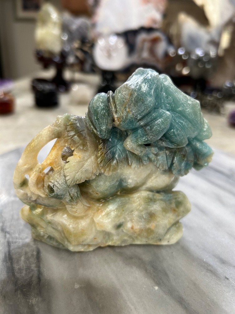 Amazonite Frogs on pumpkin carving