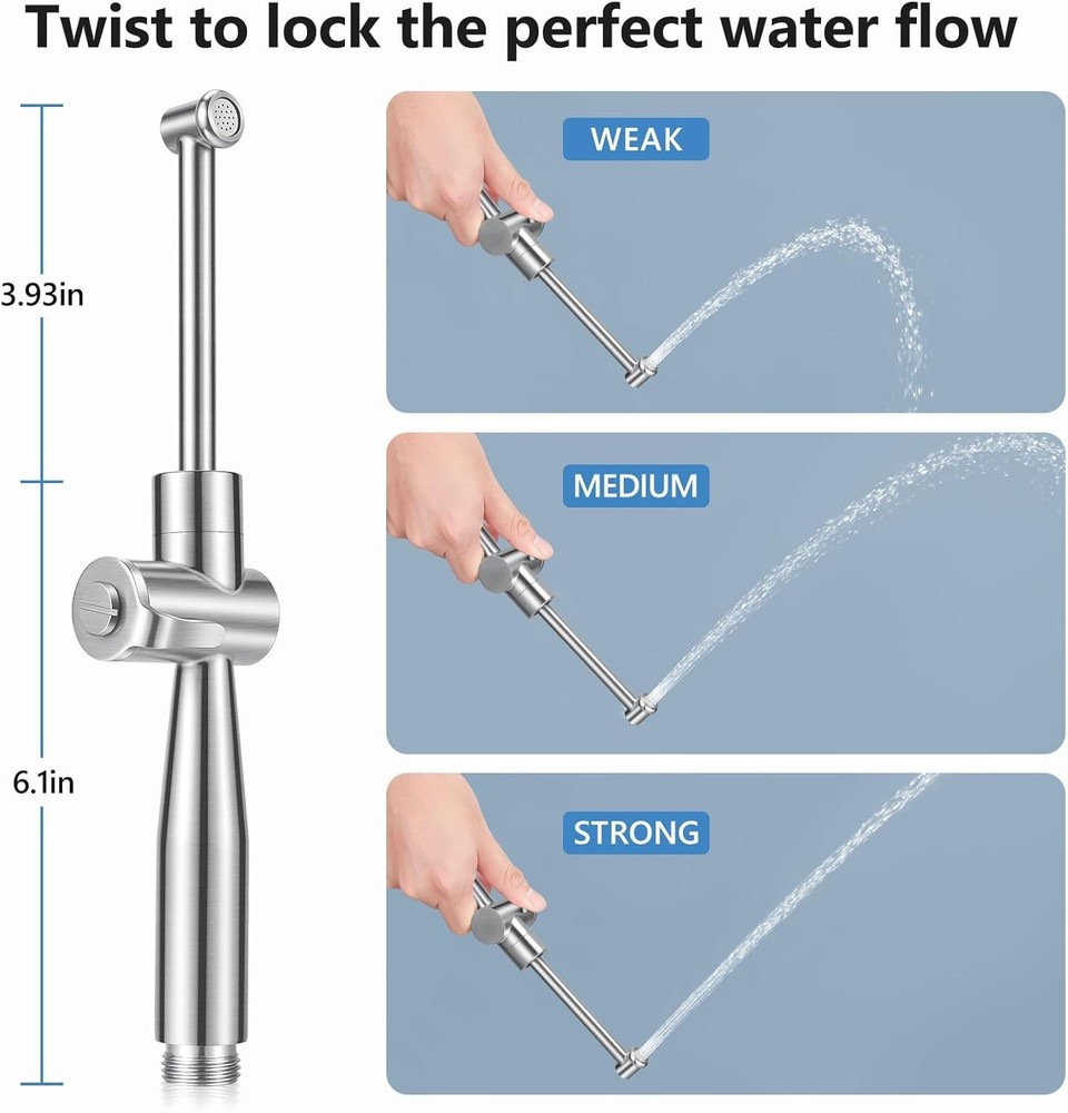 Adjustable Flush Angle & Water Pressure for Personal Care