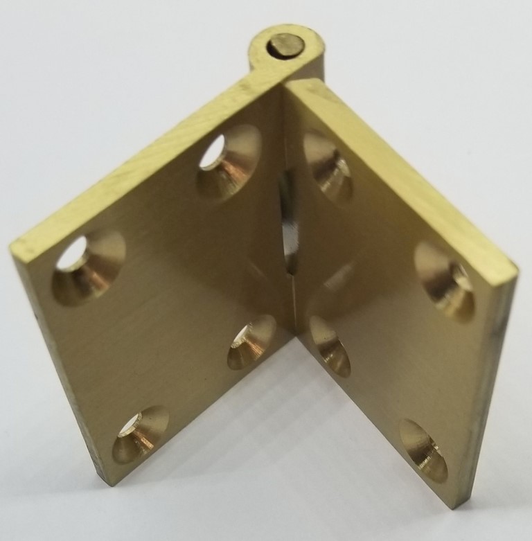 Heavy Solid Brass English Butler Tray Hinge Square Ends tray table leaf antique
