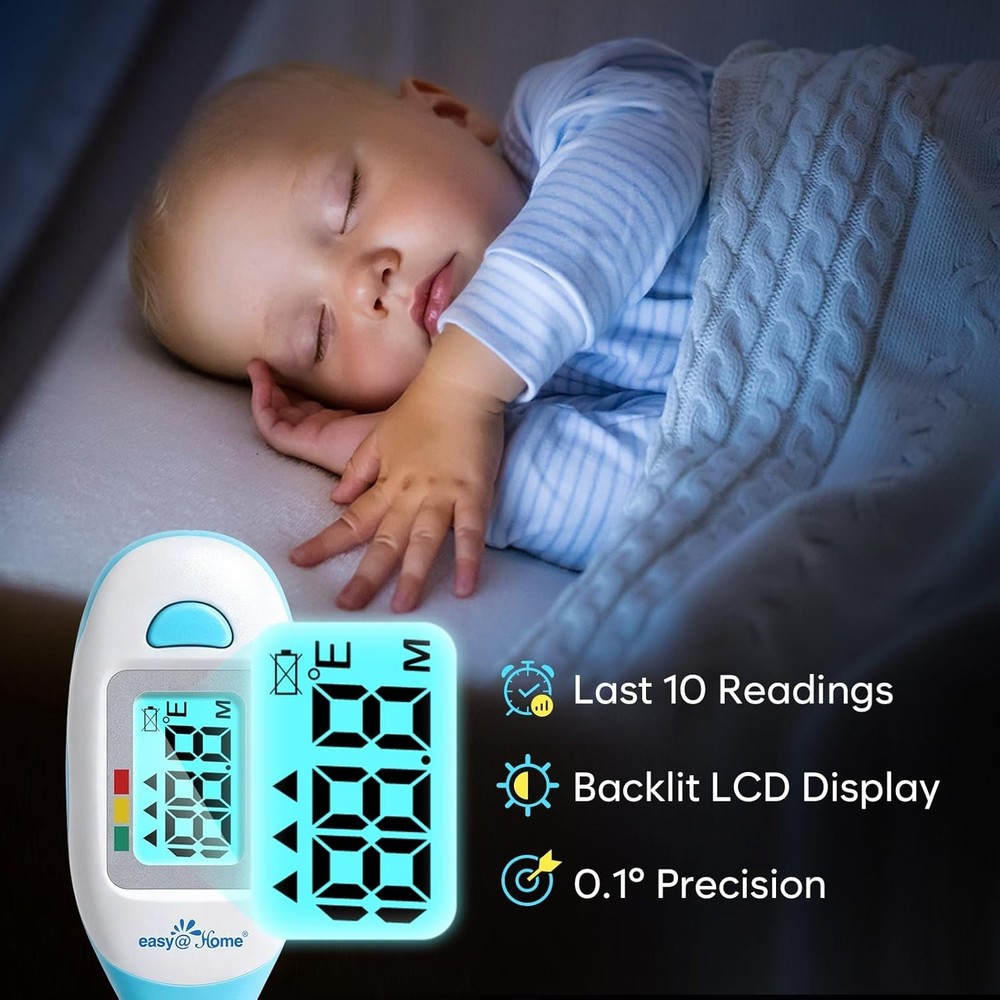 Accurate Baby Rectal Thermometer - Clear LCD Display, Fever Indicator, Quick Use