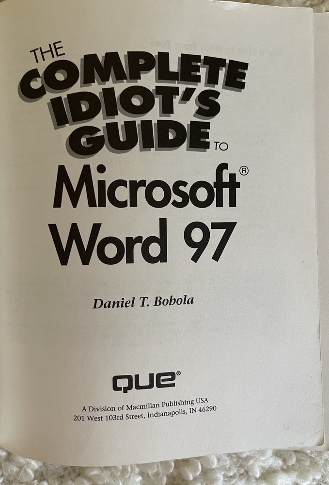 The Complete Idiot's Guide to Microsoft Word 97 - nice clean condition