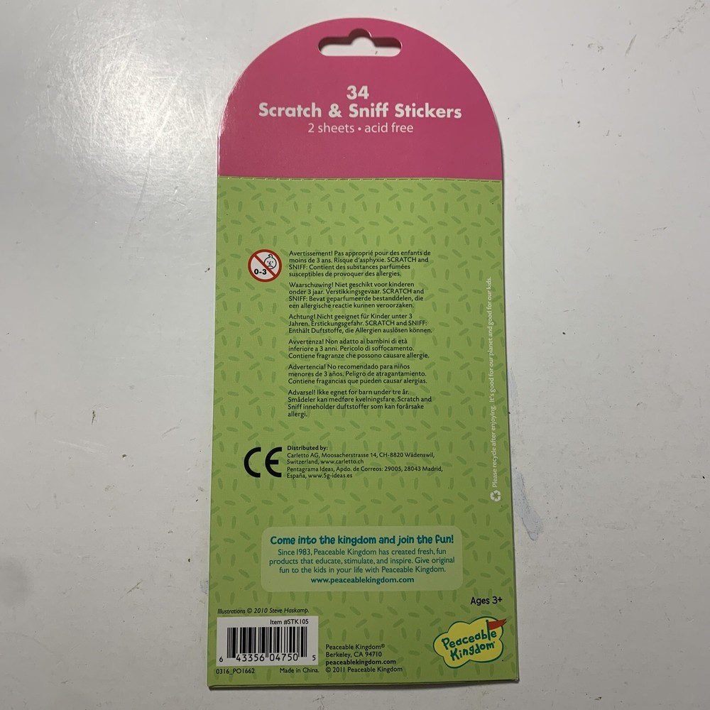 Peaceable Kingdom Scratch and Sniff Stickers Pack DONUTS Scented