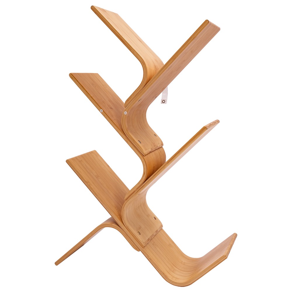 Modern 5-tier Rack Floor Standing Book Shelf Curved Tree Bookcase Tree Bookshelf