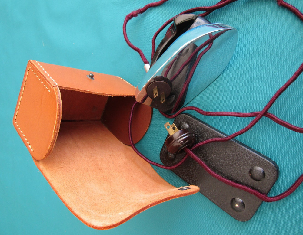 Clem Travel Iron with vintage case
