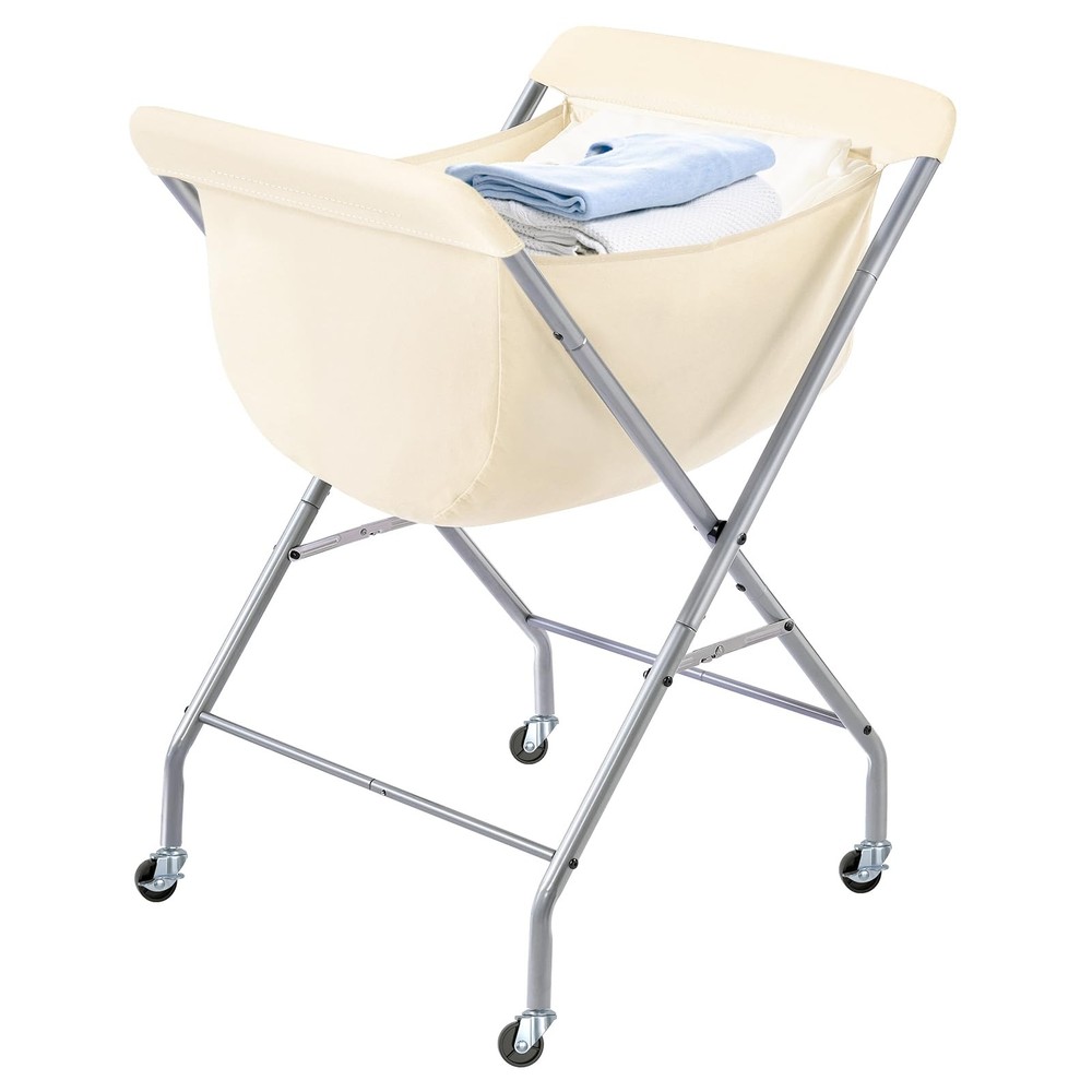 Laundry Cart with Wheels, 33”H Easy Rolling Laundry Hamper with Removable Lin...