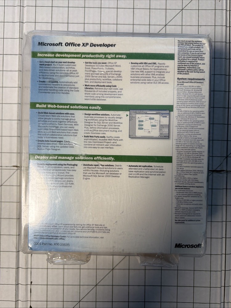 Microsoft Office XP Developer 2002 Version Product Key Code NOS Sealed