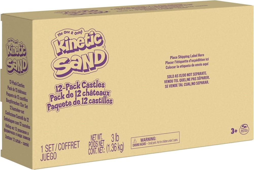 Kinetic Sand, Exclusive 12-Pack Castle Containers, Multi-Color Play Sand Bundle