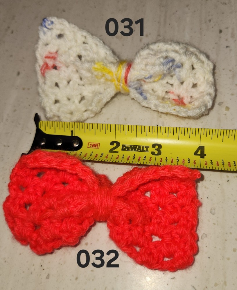 Crochet Medium Pet Bow with Snaps