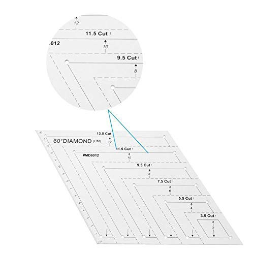 ERIOKK 5Pcs Creative Grids Quilting Templates Set,Drafting Triangles 45 60